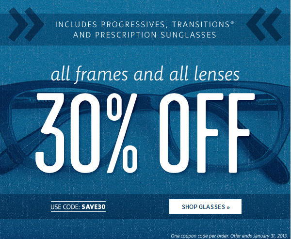 Clearly Contacts 30 Off All Frames and All Lenses (Jan 31)