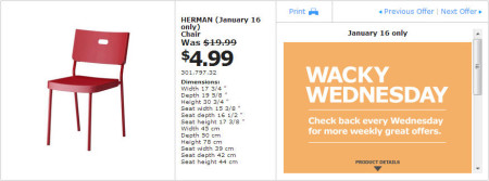 IKEA - Edmonton Wacky Wednesday Deal of the Day (Jan 16) A