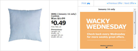 IKEA - Edmonton Wacky Wednesday Deal of the Day (Jan 16) B