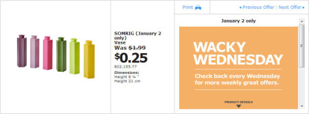 IKEA - Edmonton Wacky Wednesday Deal of the Day (Jan 2) A