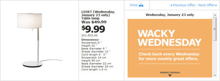 IKEA - Edmonton Wacky Wednesday Deal of the Day (Jan 23) B