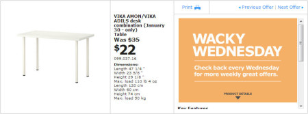 IKEA - Edmonton Wacky Wednesday Deal of the Day (Jan 30) A