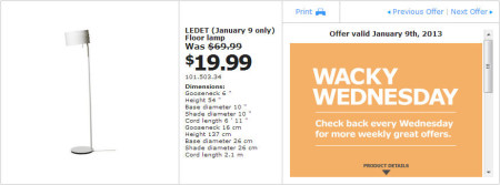 IKEA - Edmonton Wacky Wednesday Deal of the Day (Jan 9) B
