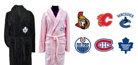 Plush NHL Bathrobe in Black OR Pink