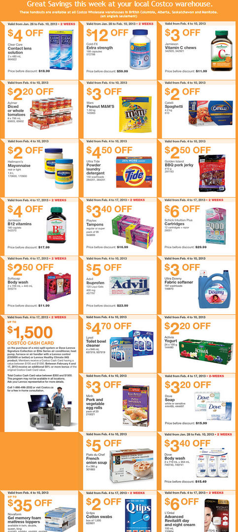 Costco Weekly Handout Instant Savings Coupons WEST (Feb 4-10)