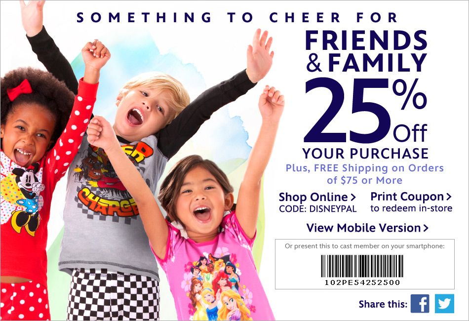 Disney Store 25 Off Friends & Family Sale (Feb 14-18)