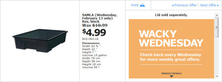 IKEA - Edmonton Wacky Wednesday Deal of the Day (Feb 13) B