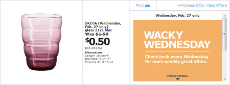 IKEA - Edmonton Wacky Wednesday Deal of the Day (Feb 27) A