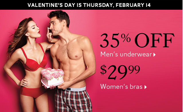 The Bay 35 Off Men's Underwear and $29.99 for Women's Bras (Until Feb 10)