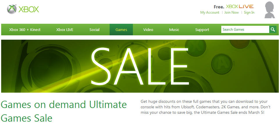 Xbox Live Ultimate Games Sale (Until Mar 5)