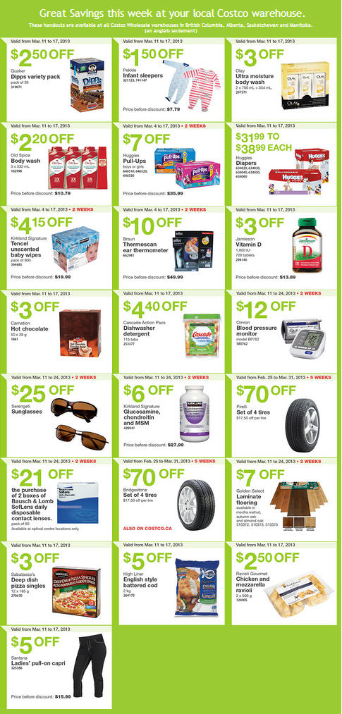 Costco Weekly Handout Instant Savings Coupons (Mar 11-17)