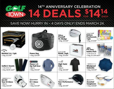 Golf Town 14 Deals for $14.14 Each (Until March 24)