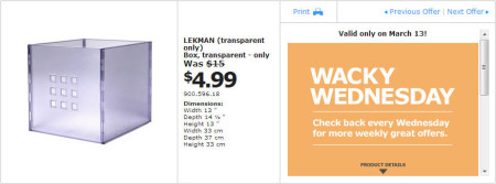 IKEA - Edmonton Wacky Wednesday Deal of the Day (March 13) B