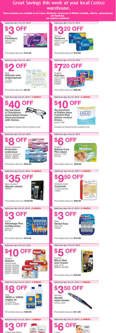 Costco Weekly Handout Instant Savings Coupons WEST (Apr 15-21)