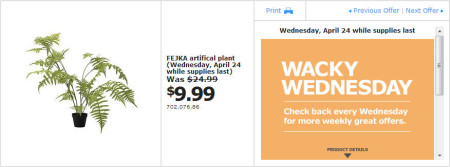 IKEA - Edmonton Wacky Wednesday Deal of the Day (April 24) B