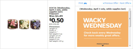 IKEA - Edmonton Wacky Wednesday Deal of the Day (April 3) B