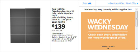 IKEA - Edmonton Wacky Wednesday Deal of the Day (May 29) A