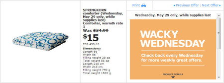 IKEA - Edmonton Wacky Wednesday Deal of the Day (May 29) B