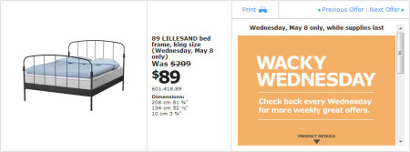 IKEA - Edmonton Wacky Wednesday Deal of the Day (May 8) A