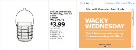 IKEA - Edmonton Wacky Wednesday Deal of the Day (June 12) C