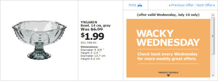 IKEA - Edmonton Wacky Wednesday Deal of the Day (July 10) A