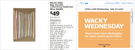 IKEA - Edmonton Wacky Wednesday Deal of the Day (July 24) B