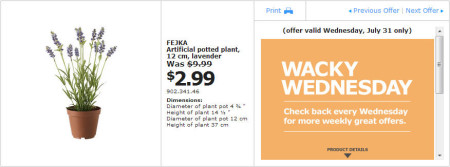 IKEA - Edmonton Wacky Wednesday Deal of the Day (July 31) B