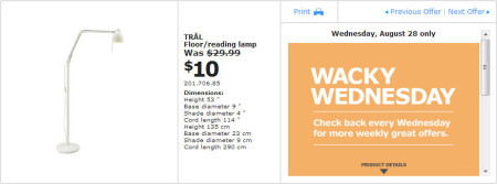 IKEA - Edmonton Wacky Wednesday Deal of the Day (Aug 28) C