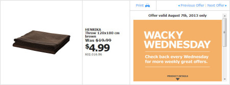 IKEA - Edmonton Wacky Wednesday Deal of the Day (Aug 7) B