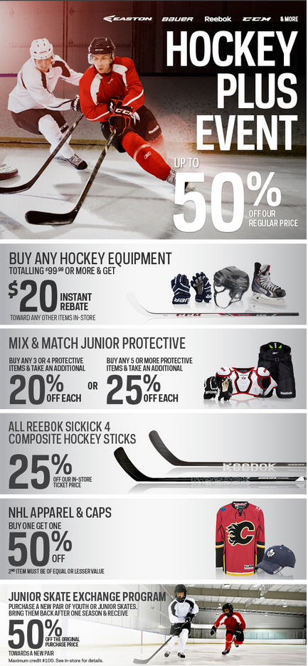 Sport Chek Hockey Plus Event - Save up to 50 Off