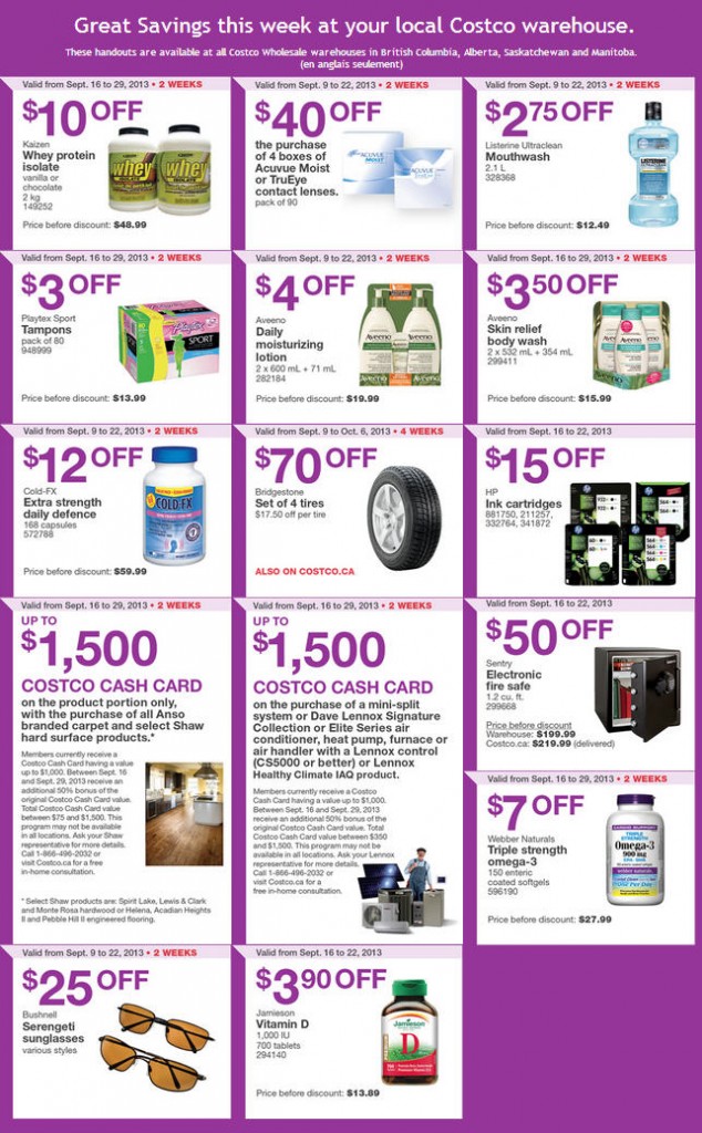 Costco Weekly Handout Instant Savings Coupons WEST (Sept 16-22)
