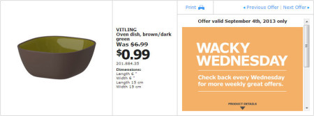 IKEA - Edmonton Wacky Wednesday Deal of the Day (Sept 4) A