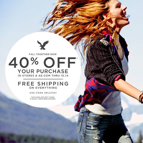 American Eagle Outfitters Thanksgiving Sale - 40 Off Everything Free Shipping (Oct 10-14)