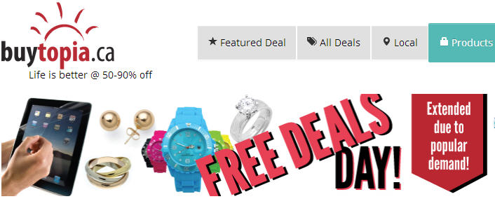 Buytopia FREE Deals Day Get 20 Deals for Free