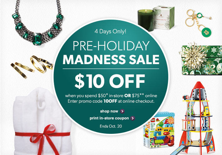 Chapters Indigo Pre-Holiday Madness Sale - $10 Off Coupon or Promo Code (Until Oct 20)
