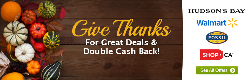Ebates Celebrate Thanksgiving with Great Deals and Double Cash Back