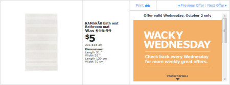IKEA - Edmonton Wacky Wednesday Deal of the Day (Oct 2) D