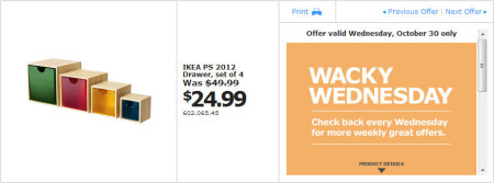 IKEA - Edmonton Wacky Wednesday Deal of the Day (Oct 30) A