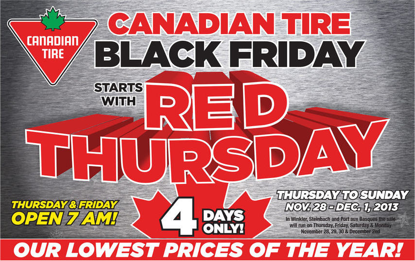Canadian Tire Red Thursday & Black Friday Sale (Nov 28 - Dec 1)
