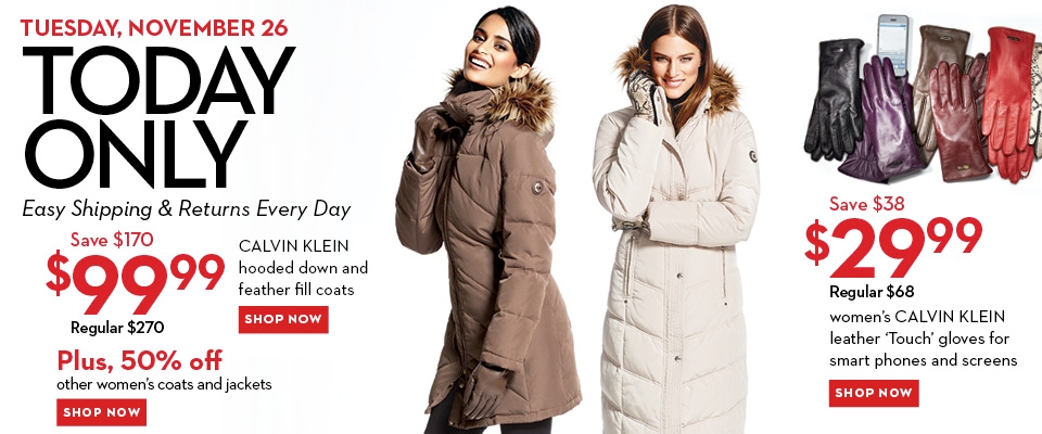 Hudson Bay One Day Sales - 63 Off Calvin Klein Hooded Down Jacket
