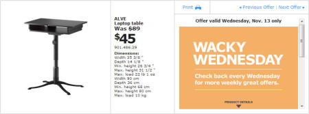 IKEA - Edmonton Wacky Wednesday Deal of the Day (Nov 13) A