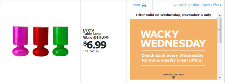 IKEA - Edmonton Wacky Wednesday Deal of the Day (Nov 6) B