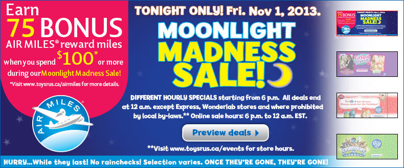 Toys R Us Moonlight Madness Sale (Nov 1, Starting at 6pm)