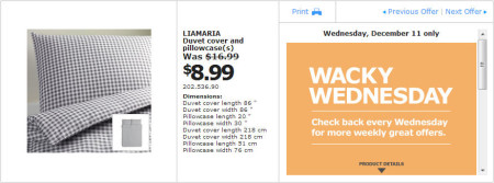 IKEA - Edmonton Wacky Wednesday Deal of the Day (Dec 11) C