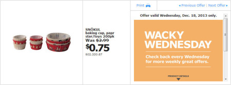 IKEA - Edmonton Wacky Wednesday Deal of the Day (Dec 18) C
