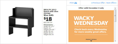 IKEA - Edmonton Wacky Wednesday Deal of the Day (Dec 4) B
