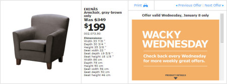 IKEA - Edmonton Wacky Wednesday Deal of the Day (Jan 8) A