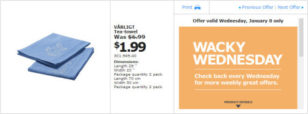 IKEA - Edmonton Wacky Wednesday Deal of the Day (Jan 8) B