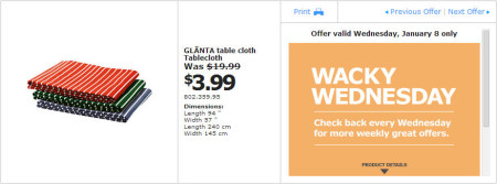 IKEA - Edmonton Wacky Wednesday Deal of the Day (Jan 8) C
