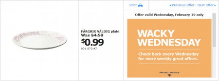 IKEA - Edmonton Wacky Wednesday Deal of the Day (Feb 19) B